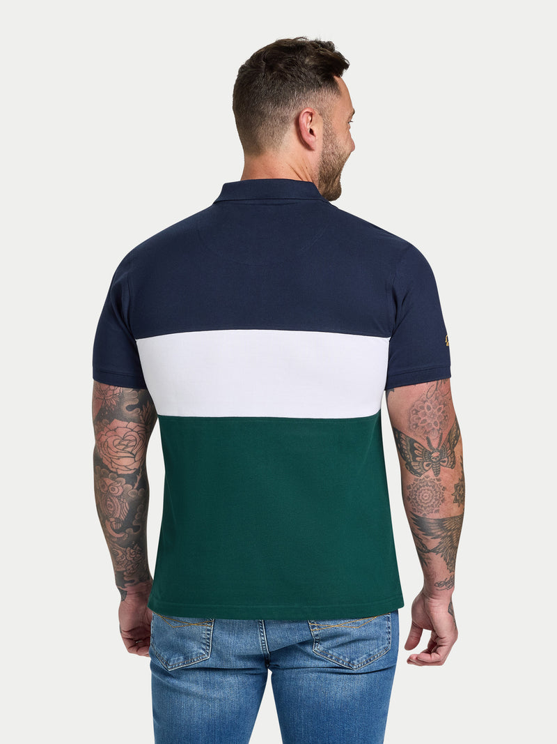 Cut & Sew Panel Pique Polo - Forest