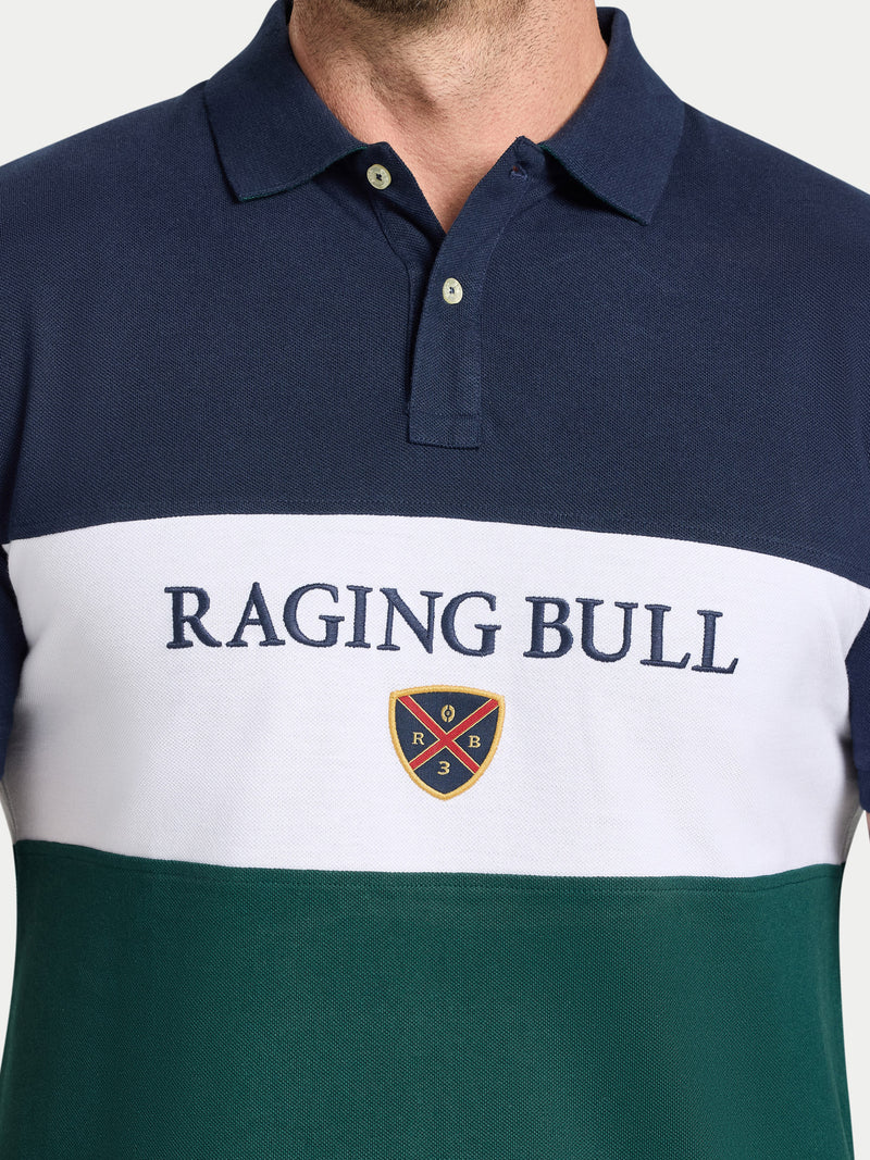 Cut & Sew Panel Pique Polo - Forest