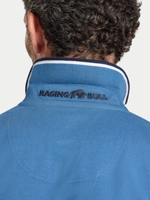 Tonal Embroidery Pique Polo - Denim Blue