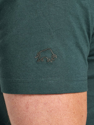 Raging Bull Embroidery T-Shirt - Forest