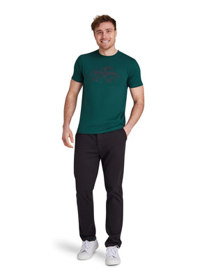 Embroidered Tonal Union Jack Bull T-Shirt - Forest