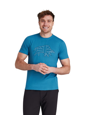 Stitch Embroidery Bull T-Shirt - Teal