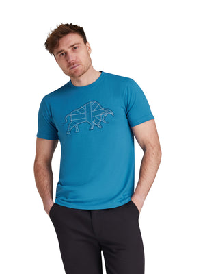 Stitch Embroidery Bull T-Shirt - Teal