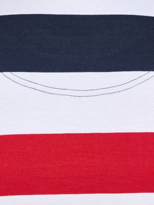 Contrast Chest Stripe T-Shirt - Navy/Red