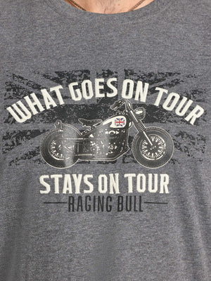 What Goes On Tour Print T-Shirt - Dark Grey Marl