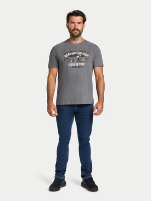 What Goes On Tour Print T-Shirt - Dark Grey Marl