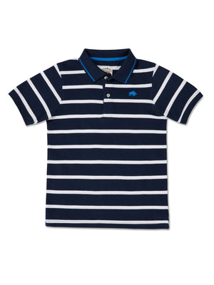 Breton Stripe Polo - Navy