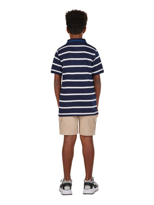 Breton Stripe Polo - Navy