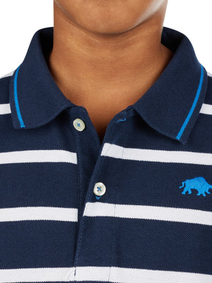 Breton Stripe Polo - Navy