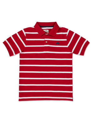 Breton Stripe Polo - Red