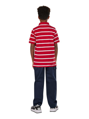 Breton Stripe Polo - Red