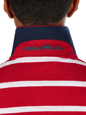Breton Stripe Polo - Red