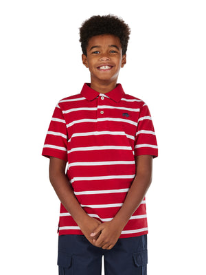 Breton Stripe Polo - Red