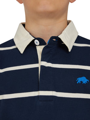 Long Sleeve Thin Stripe Rugby - Navy