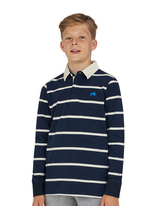 Long Sleeve Thin Stripe Rugby - Navy