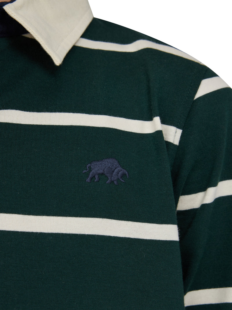 Long Sleeve Thin Stripe Rugby - Forest