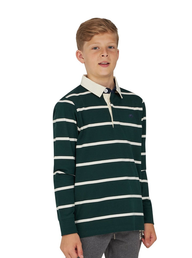 Long Sleeve Thin Stripe Rugby - Forest