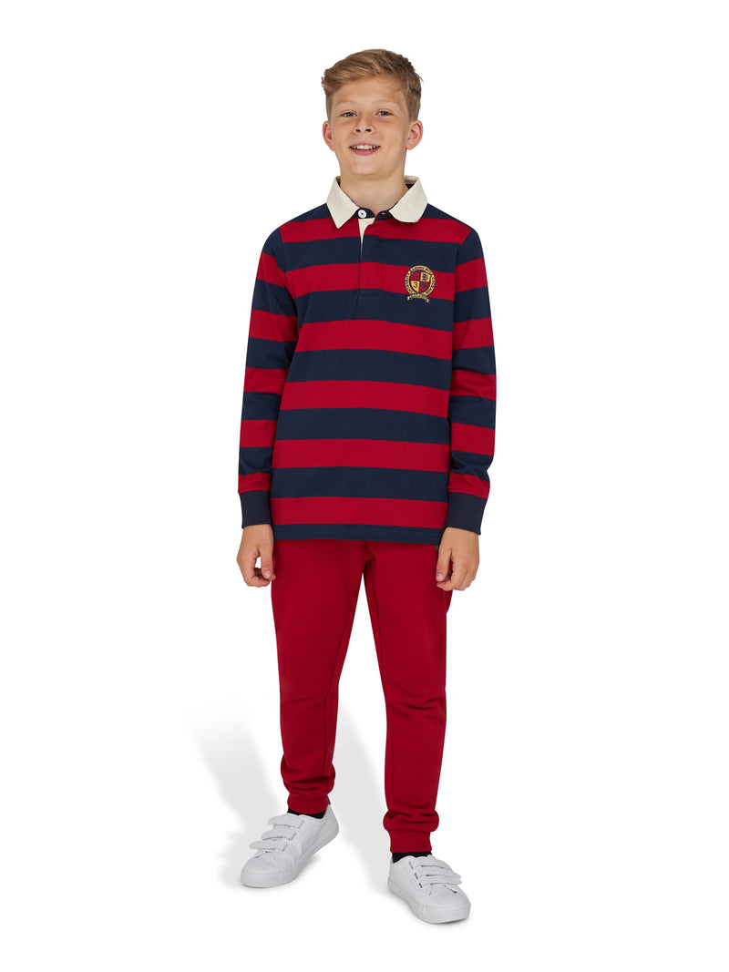 Long Sleeve Hoop Crest Rugby - Red