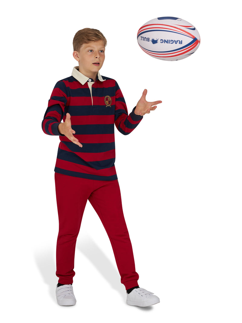 Long Sleeve Hoop Crest Rugby - Red