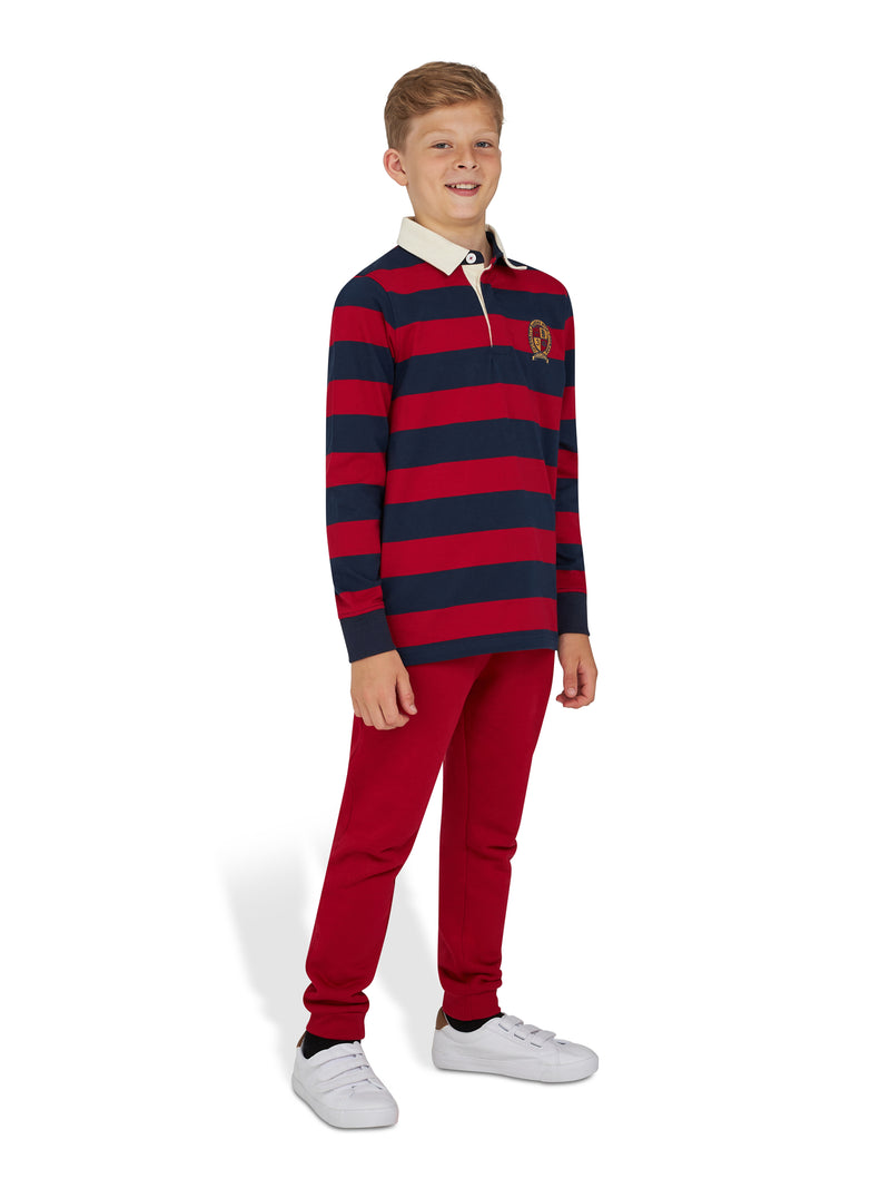 Long Sleeve Hoop Crest Rugby - Red