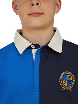 Long Sleeve Harlequin Panel Rugby - Cobalt Blue