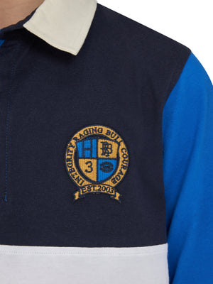 Long Sleeve Harlequin Panel Rugby - Cobalt Blue