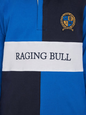 Long Sleeve Harlequin Panel Rugby - Cobalt Blue