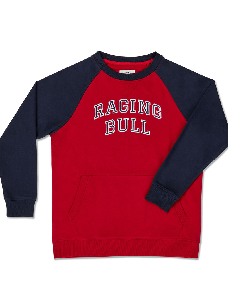 Raging Bull Applique Crew Neck Top - Red
