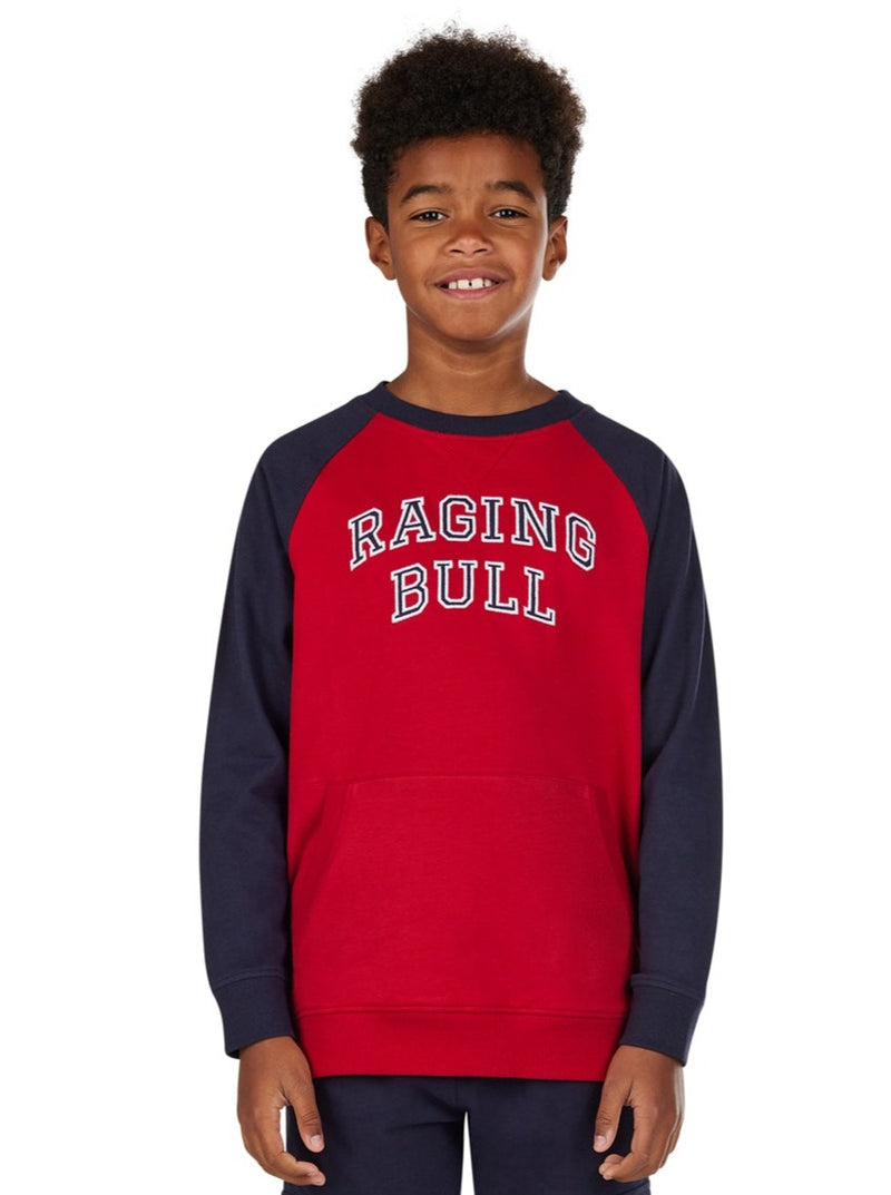 Raging Bull Applique Crew Neck Top - Red