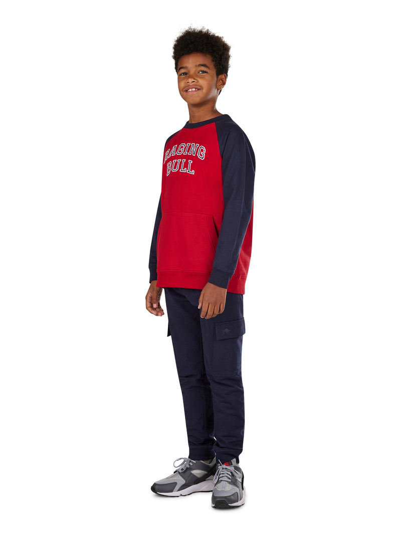 Raging Bull Applique Crew Neck Top - Red
