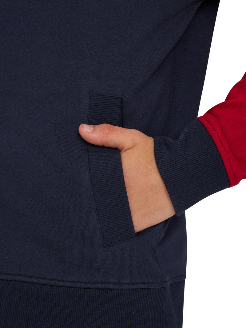 Zip Through Crest Baseball Jacket - Red