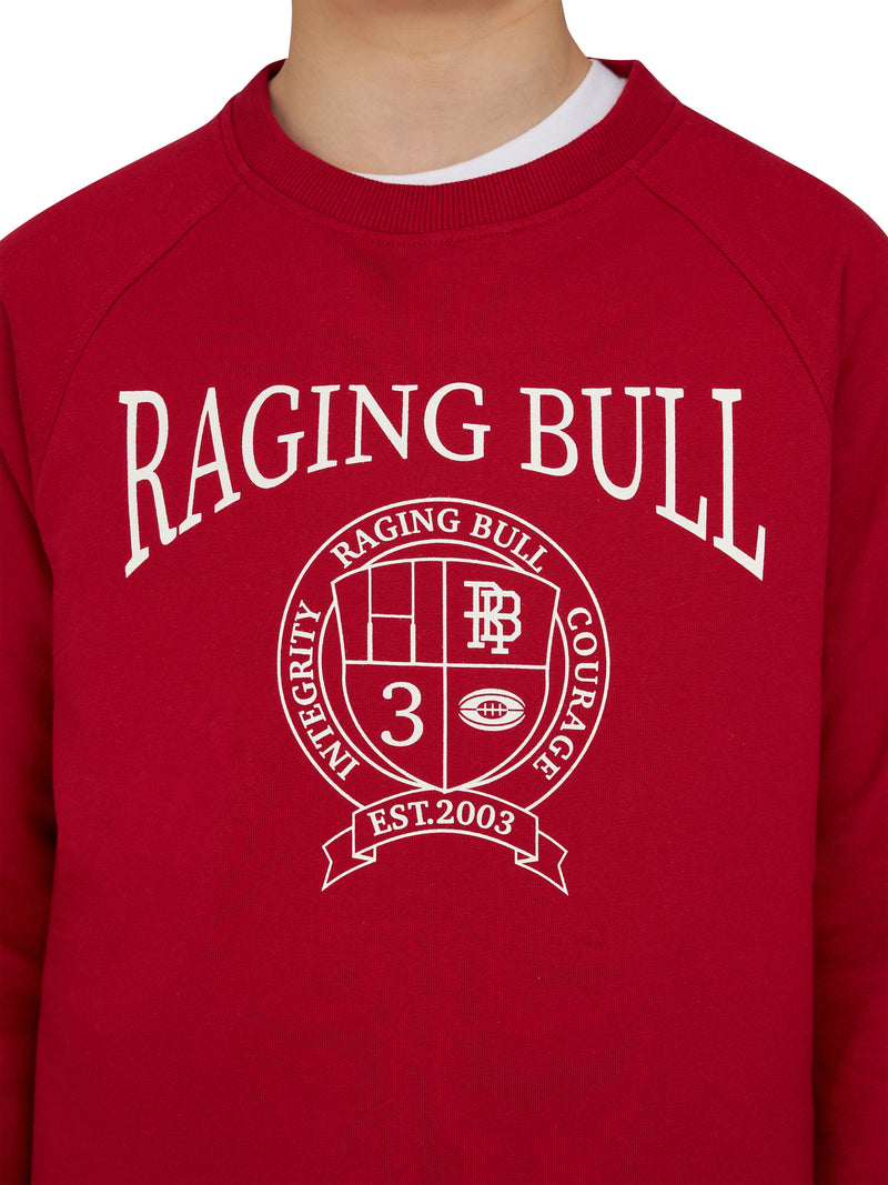Crest Crew Neck Sweat - Red