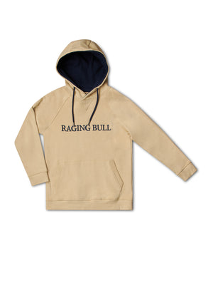 Embroidered Raging Bull Hoodie - Toast