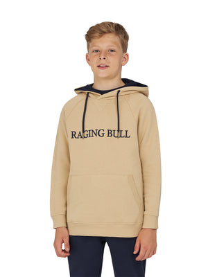 Embroidered Raging Bull Hoodie - Toast
