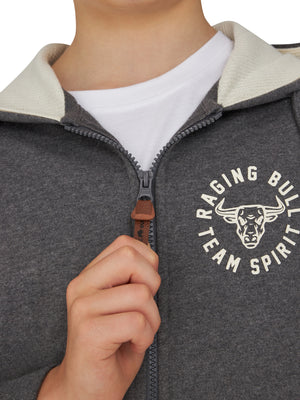 Team Spirit Zip Thruough Hoodie - Charcoal