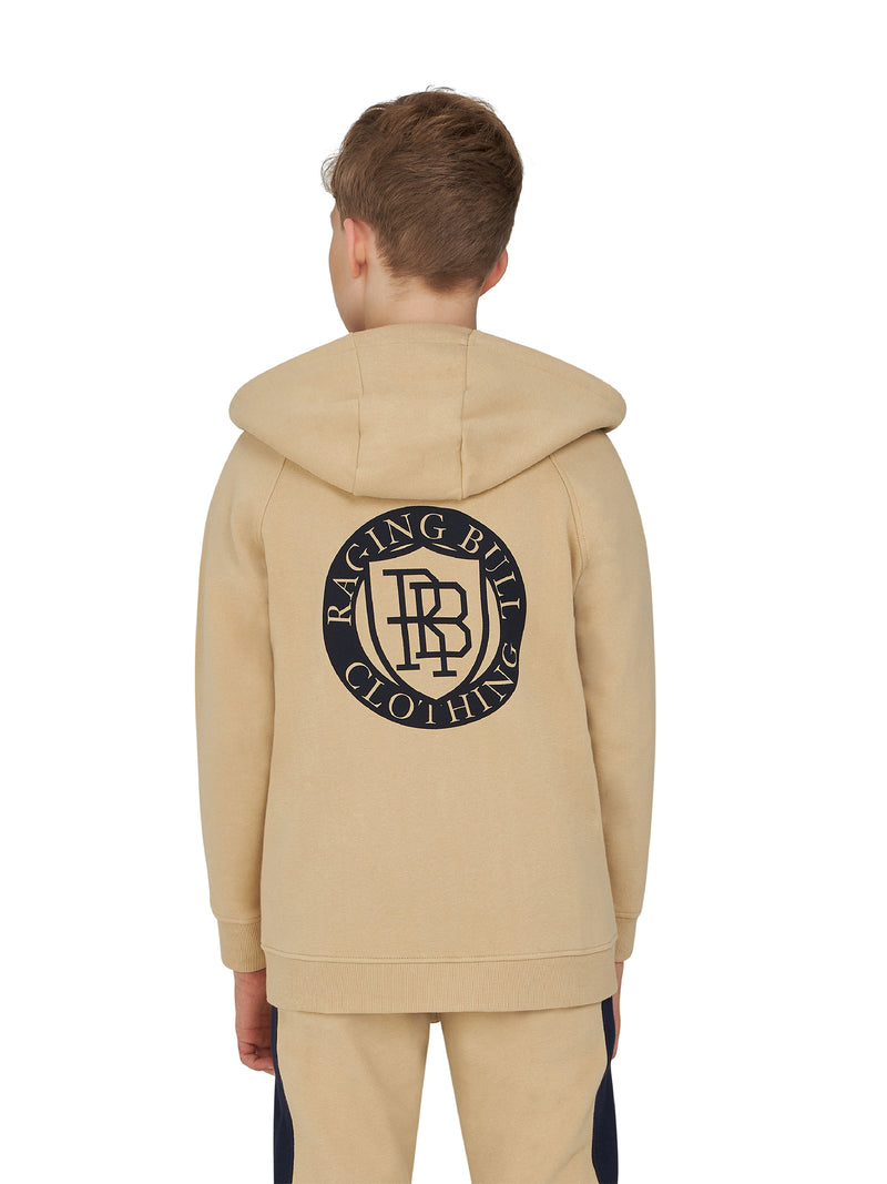 RB Shield Zip Through Hoodie - Toast