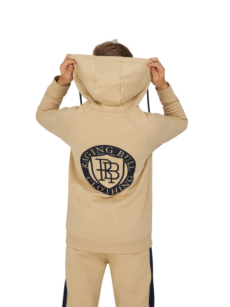 RB Shield Zip Through Hoodie - Toast