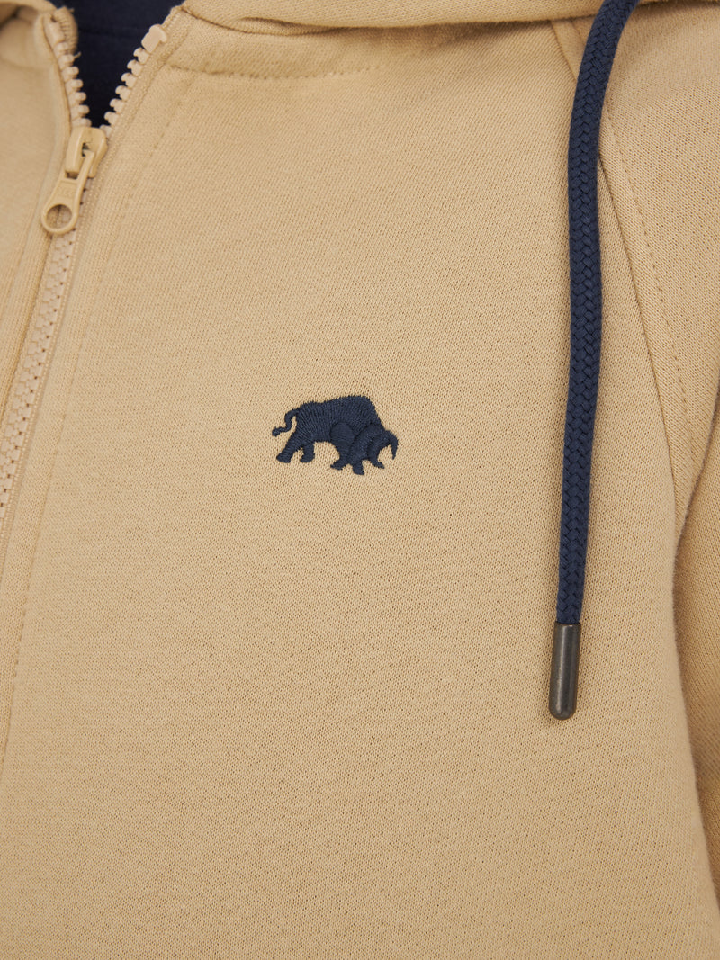 RB Shield Zip Through Hoodie - Toast