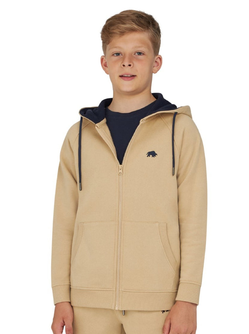 RB Shield Zip Through Hoodie - Toast