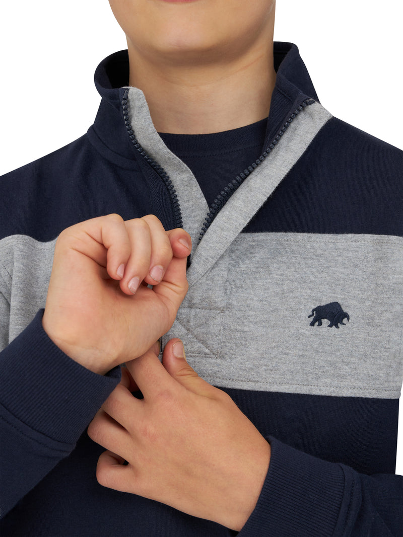 Quarter Zip Cut & Sew - Navy