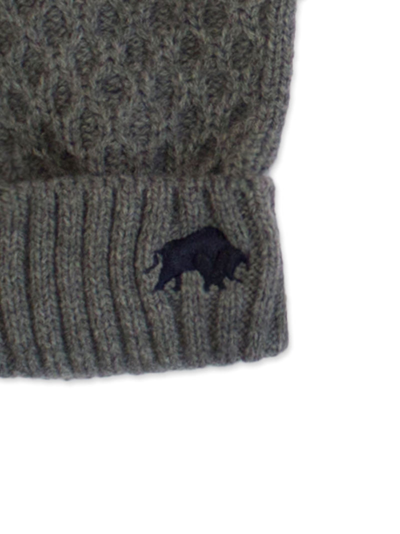 Cable Knit Gloves - Charcoal