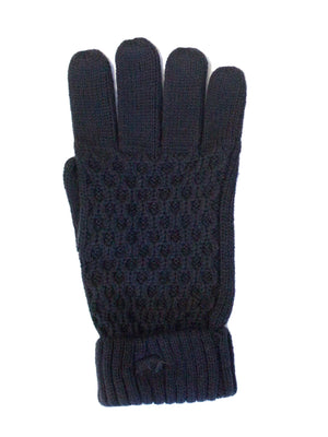Cable Knit Gloves - Navy