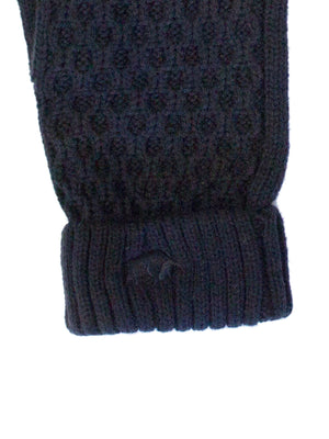 Cable Knit Gloves - Navy