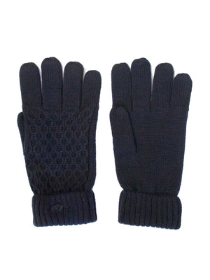Cable Knit Gloves - Navy