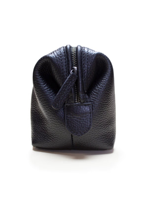 Leather Wash Bag - Black