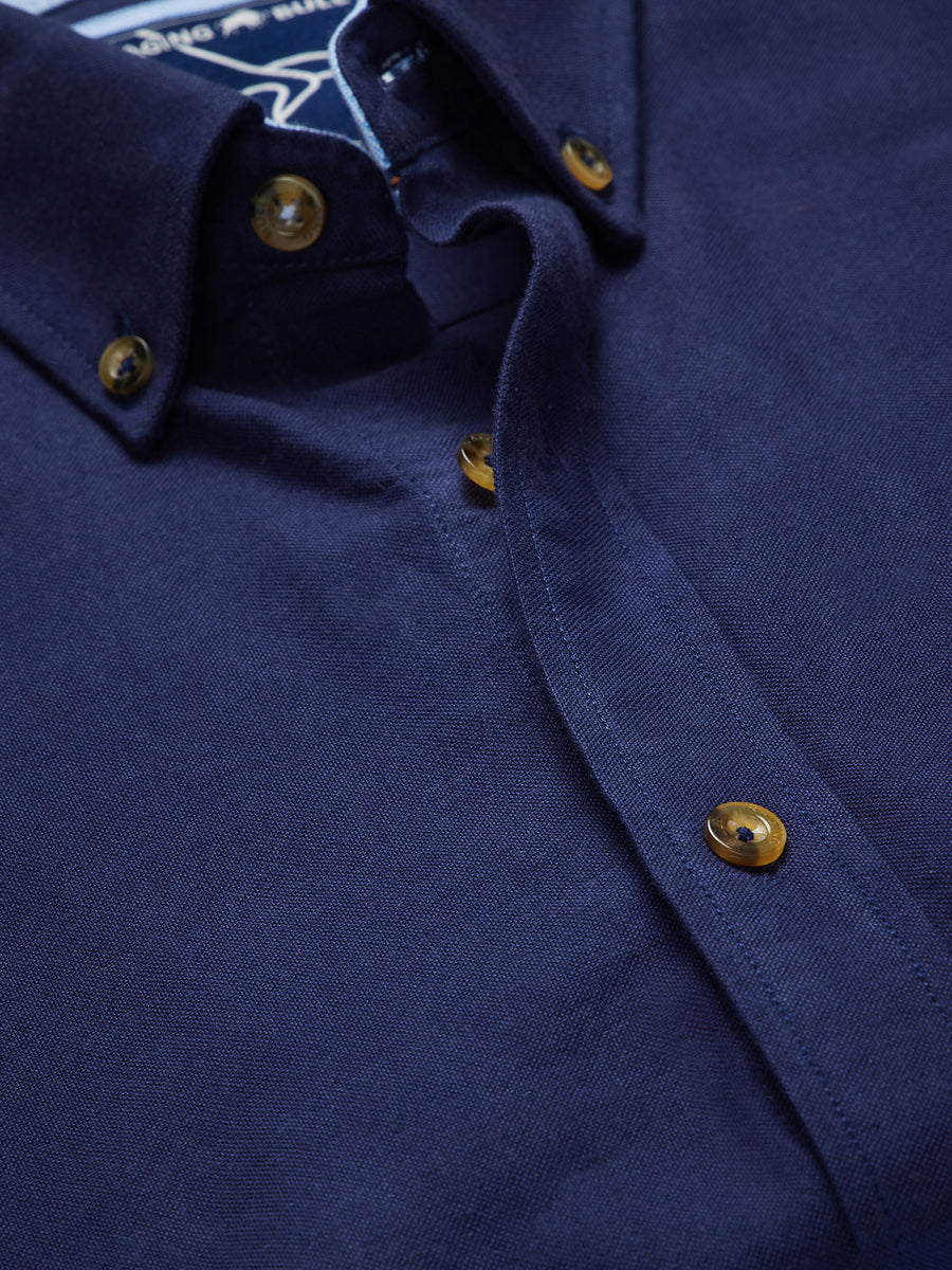 Classic Long Sleeve Oxford Shirt Navy Raging Bull Clothing