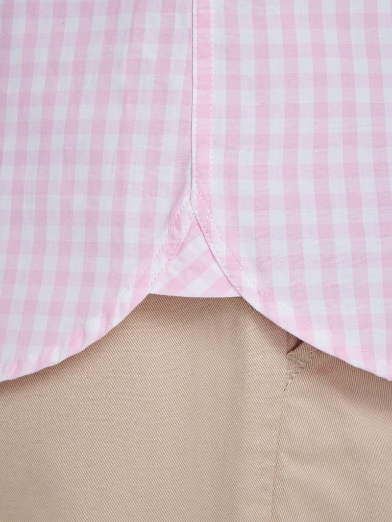 Long Sleeve Classic Gingham Shirt - Pink