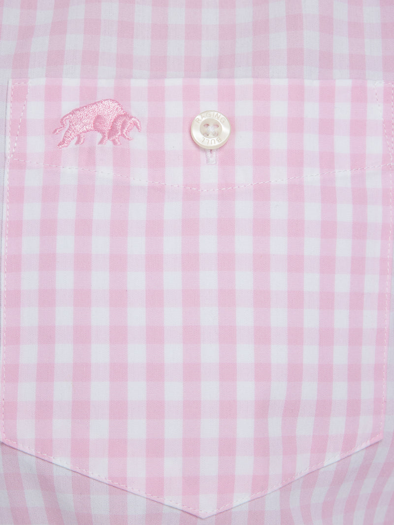 Long Sleeve Classic Gingham Shirt - Pink