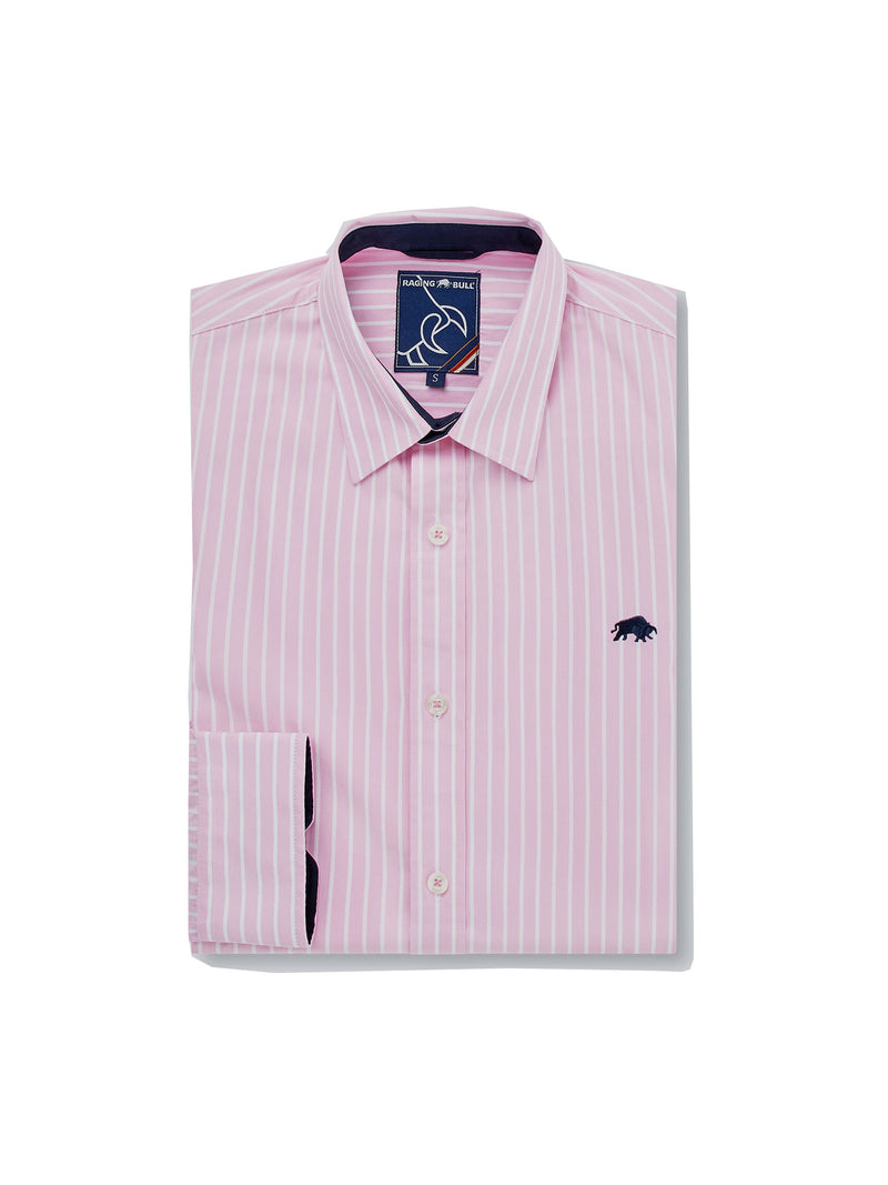 Classic Long Sleeve Stripe Shirt - Pink