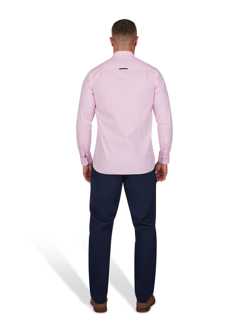 Classic Long Sleeve Stripe Shirt - Pink